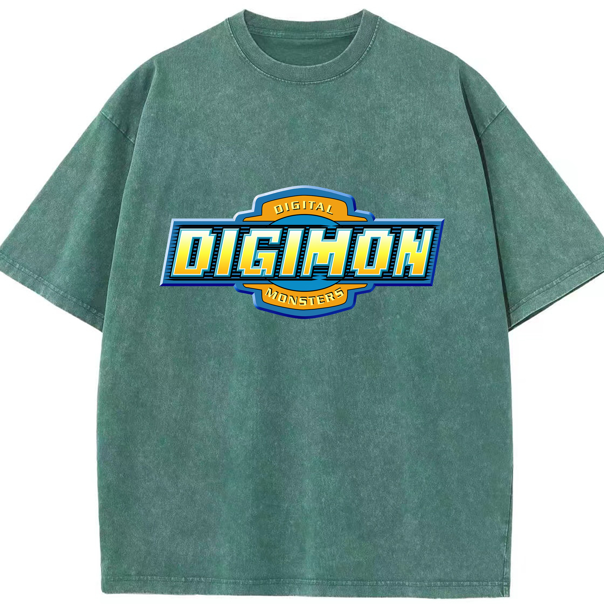（画像用） Digimon デジタルモンスター/デジモン 綿100% ヴィンテージ風 半袖Tシャツ（フロントプリント）